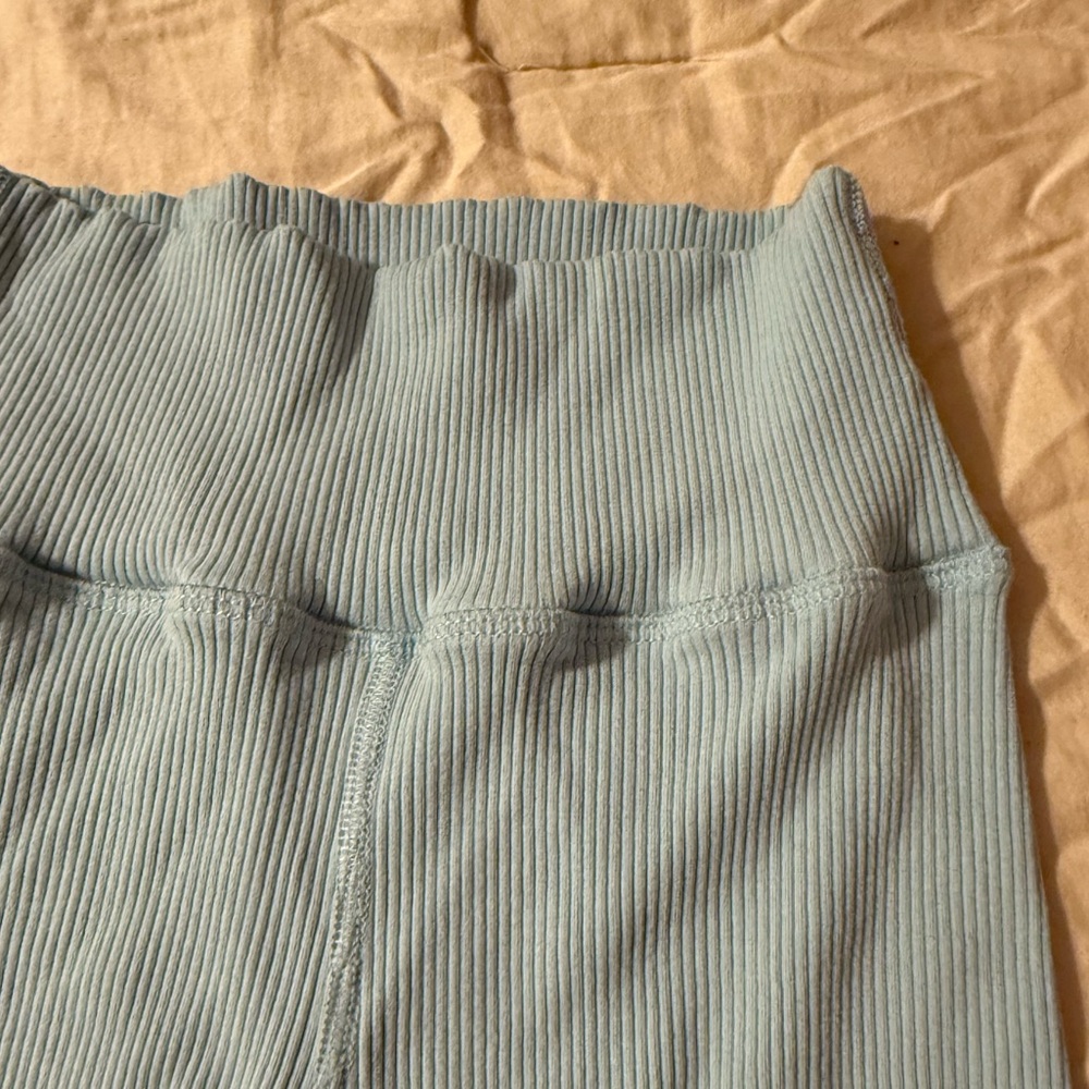 Daily Drills Ribbed Shortie Shorts in Surf - Picture 2 of 3